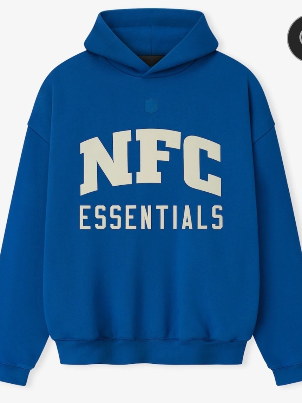 NWT Fear of God x NFC Essentials Sport Hoodie in Royal Blue.